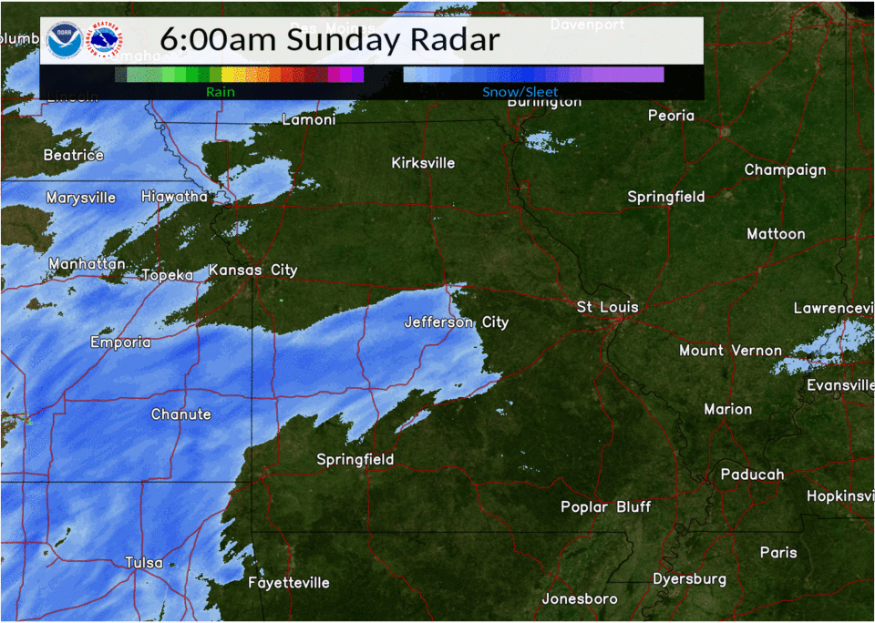 Radar reflectivity loop of snow event. (MRMS MULTI-RADAR MULTI-SENSOR).